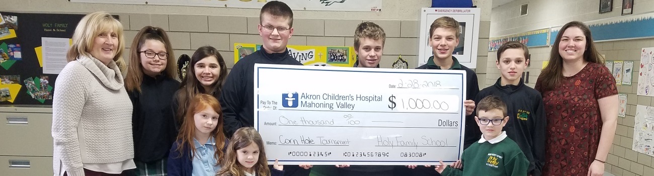 Presenting check to Akron Children's Hospital Mahoning Valley Campus